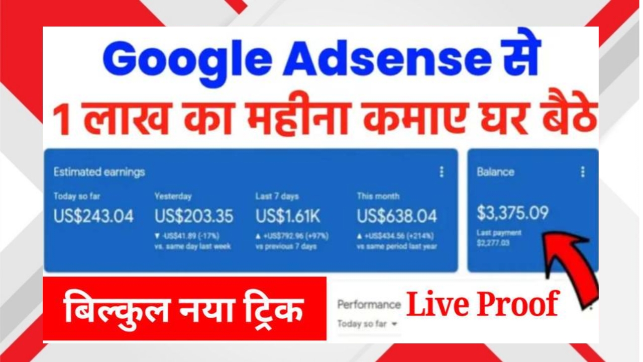 Google AdSense से 1 Lakh Monthly Income कैसे कमाएं at Home – Latest Working Trick for Beginners